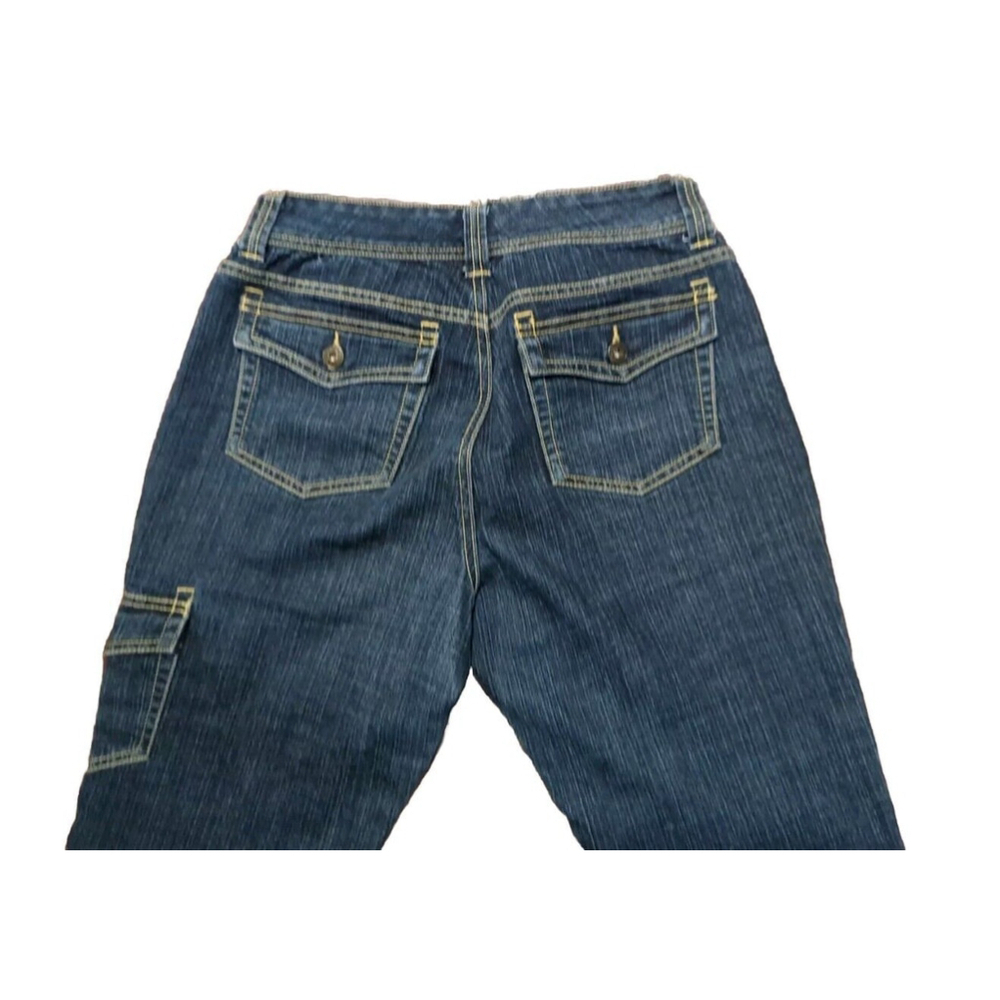Jeanstar Size 8 Capri Medium Wash Blue Jeans Pants straight leg 32" W High Waist - Picture 14 of 16